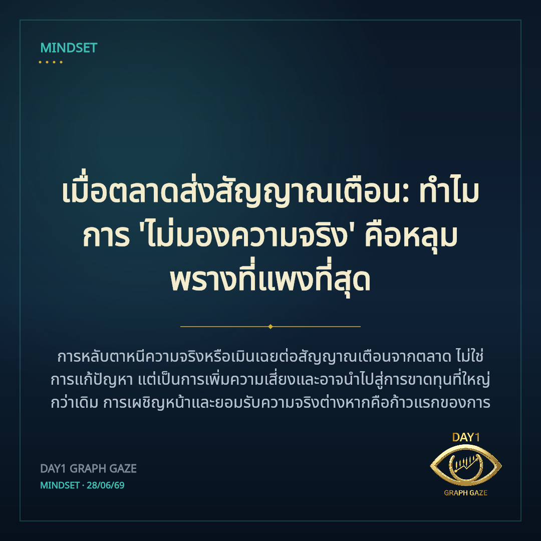 เมื่อตลาดส่งสัญญาณเตือน: ทำไมการ 'ไม่มองความจริง' คือหลุมพรางที่แพงที่สุด