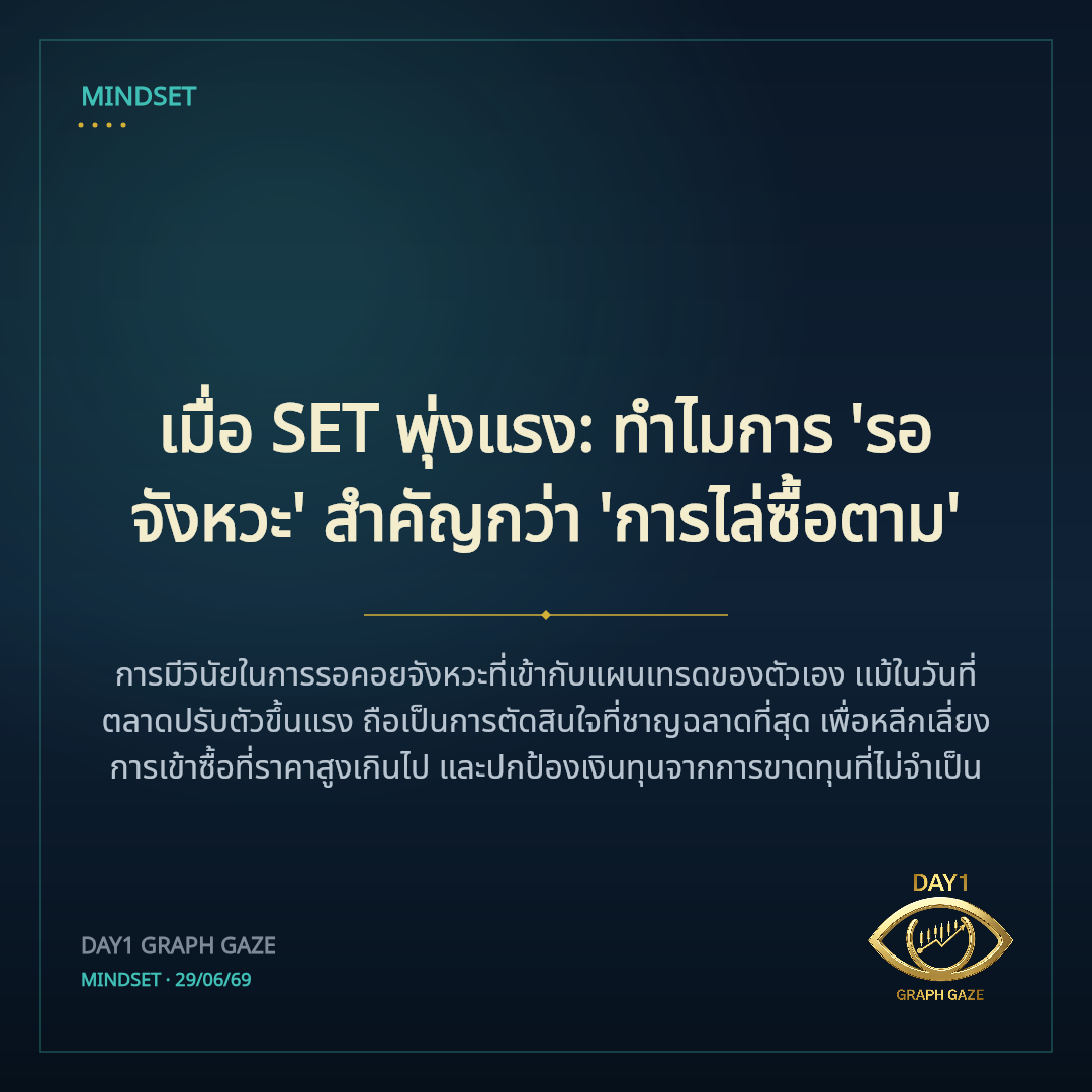 เมื่อ SET พุ่งแรง: ทำไมการ 'รอจังหวะ' สำคัญกว่า 'การไล่ซื้อตาม'