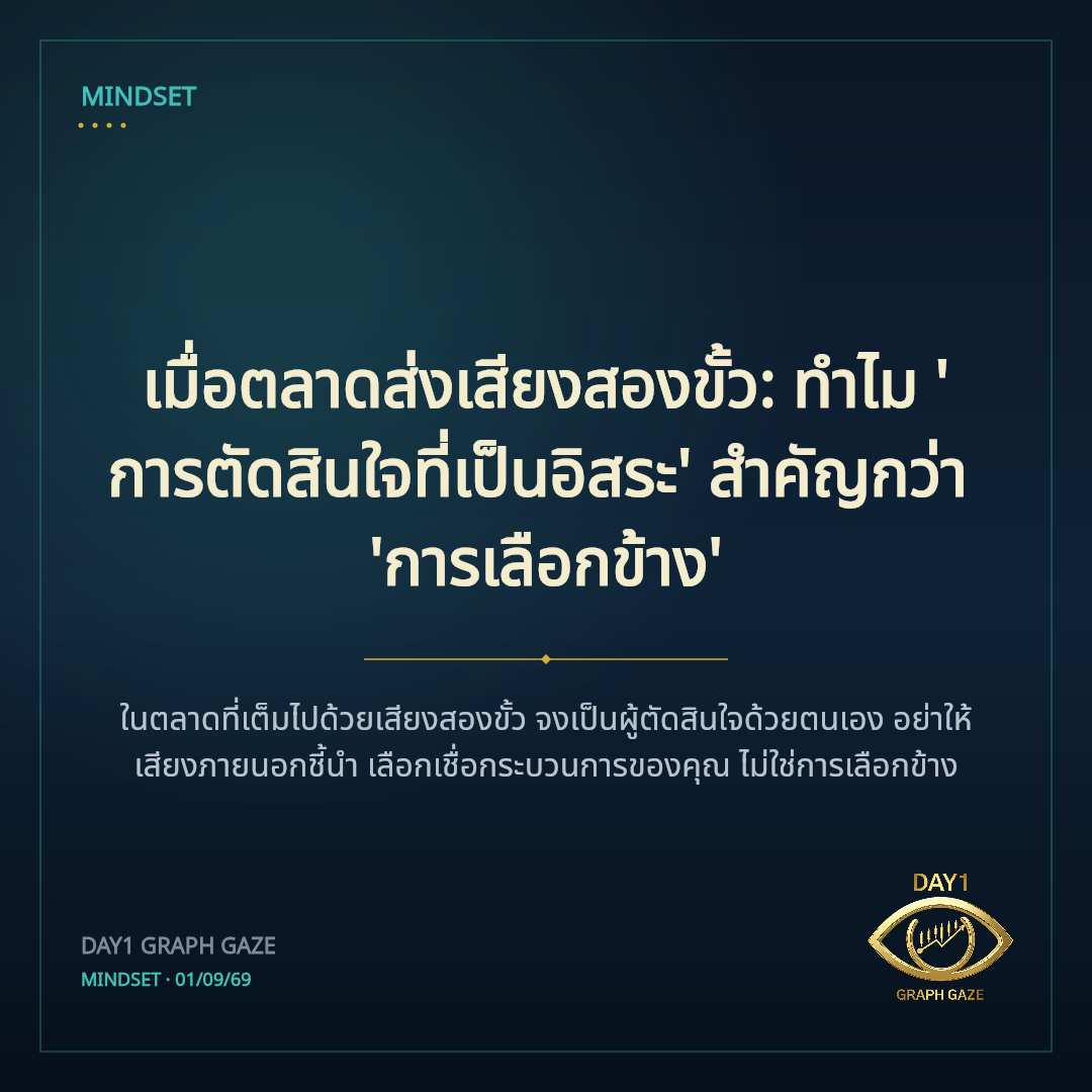 เมื่อตลาดส่งเสียงสองขั้ว: ทำไม 'การตัดสินใจที่เป็นอิสระ' สำคัญกว่า 'การเลือกข้าง'