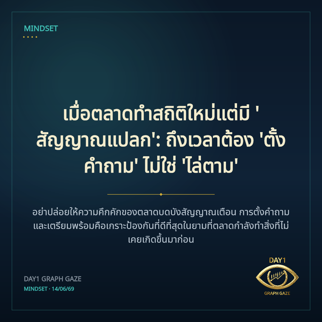 เมื่อตลาดทำสถิติใหม่แต่มี 'สัญญาณแปลก': ถึงเวลาต้อง 'ตั้งคำถาม' ไม่ใช่ 'ไล่ตาม'